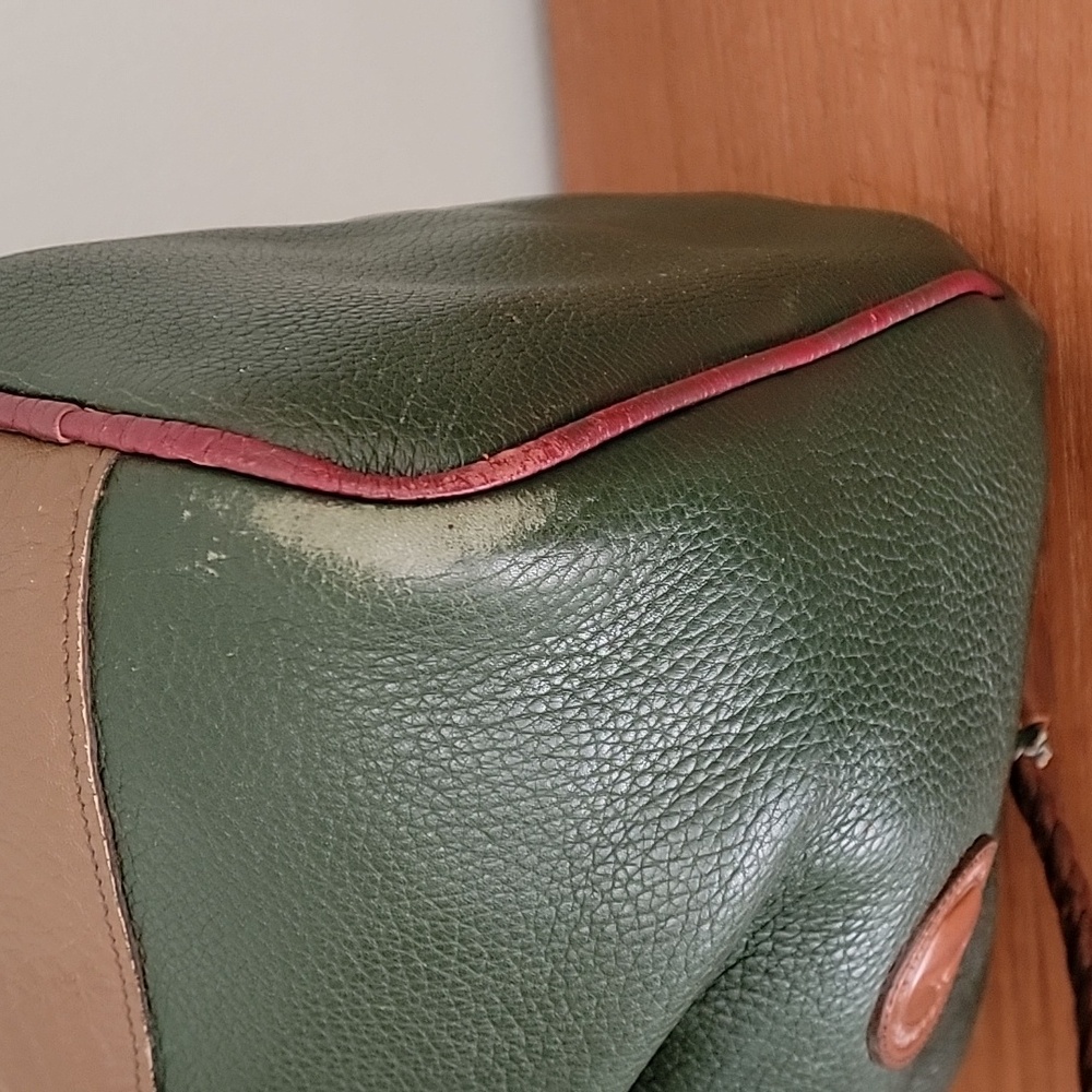 Dooney & Bourke Vintage Teton Drawstring Bucket Bag Green Drawstring - Picture 6 of 14